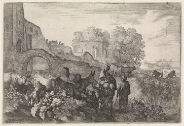 Paysage avec des voyageurs