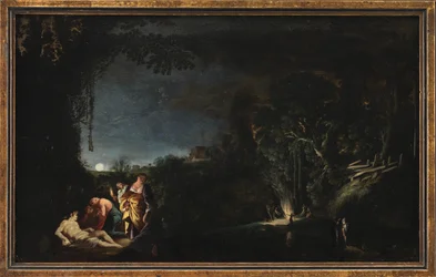 Paysage au Clair de Lune avec Motif Mythologique (?)