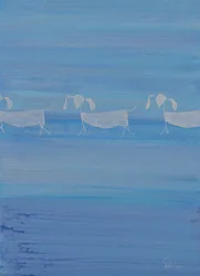 Chiens bleus abstraits