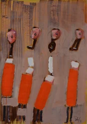 Figures abstraites orange