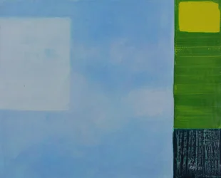 Bleu serein, vert, jaune
