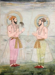 Portraits du prince Dara Shikoh et du prince Sulaiman Shikoh Nimbate, c.1665