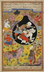 Rustam tue le Div blanc, 1608
