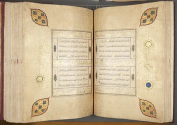 Fol 82 verso 83 recto, Coran Timouride, 1441