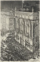 Piccadilly Circus, veille du couronnement de George VI