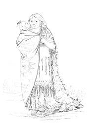 Femme amérindienne et bébé