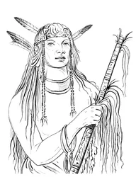 Portrait de Plume de Couleur Souris, homme amérindien, 1841