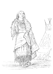 Portrait de Femme Qui Frappe Beaucoup, femme amérindienne, 1841