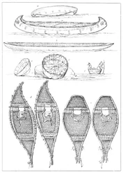 Canoës Sioux et raquettes Chippewa, 1841