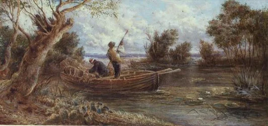 Pose de pièges à anguilles