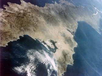 Basse-Californie vue depuis le deuxième vol de la navette spatiale, novembre 1981