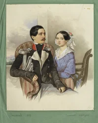 Portrait du comte Jakov Karlovich Sievers 1818-1865 et de la comtesse Vera Mikhaylovna 1818-1865, 1843