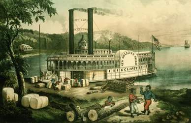 Chargement du coton sur le Mississippi