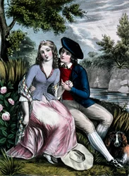 le poète écossais Robert Burns séduisant sa highland Mary Campbell