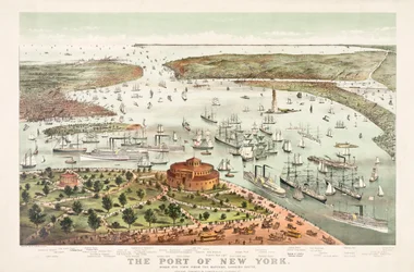 Le port de New York par Currier & Ives