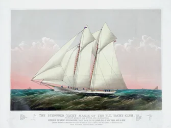 La goélette Magic du New York Yacht Club par Currier & Ives
