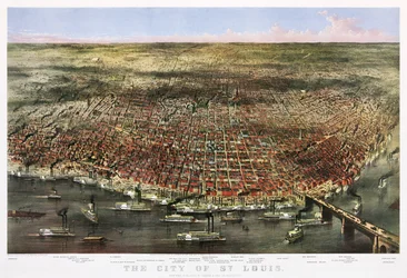 La ville de St. Louis, vers 1874