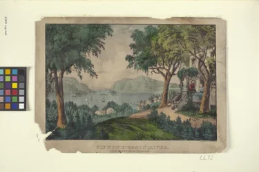 Vue sur la rivière Hudson, de la maison de Ruggle à Newburgh