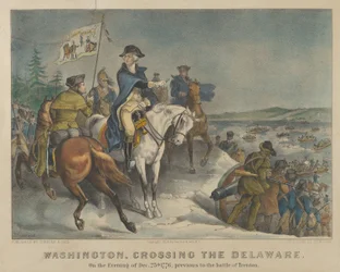 Washington traversant le Delaware le soir du 25 décembre 1776, avant la bataille de Trenton