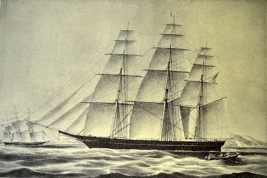 Illustration de Currier & Ives du 19ème siècle. Le clipper Hurricane