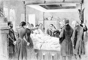 Les Derniers Moments de Victor Hugo, 22 mai 1885, gravé par Adrien Marie