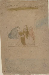Une dame avec des serviteurs, vers 1775-1780