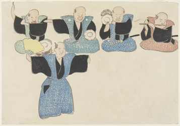 Danseur et quatre musiciens, 18e-19e siècle