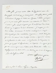 Lettre signée de Napoléon à son beau-fils, le prince Eugène de Beauharnais Napoleon