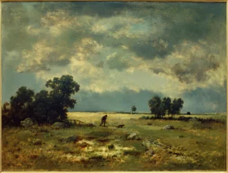 Paysage orageux (avec chasseur)