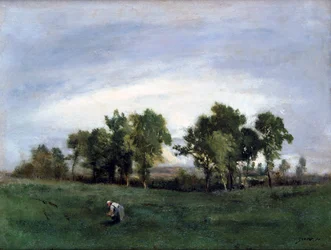 Femme dans un champ de campagne, c1828-1876