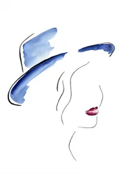 Chapeau bleu pour femme chic