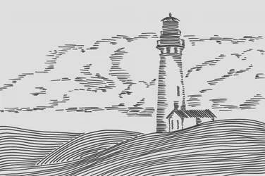 Paysage côtier avec phare