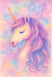 Une licorne aux couleurs pastel de rêve