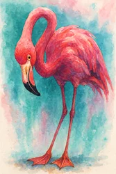 Un flamant rose gracieux