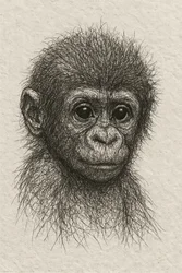 Un bébé chimpanzé innocent