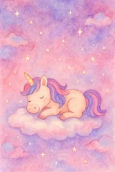 Licorne endormie magique