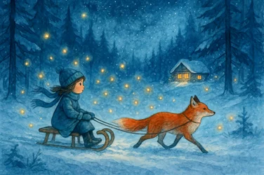 Une balade magique en renard en hiver