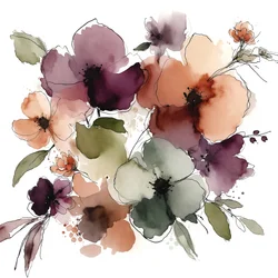 Bouquet floral aux tons discrets