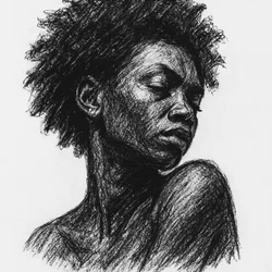 Une femme noire sereine