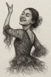 Une danseuse de flamenco souriante