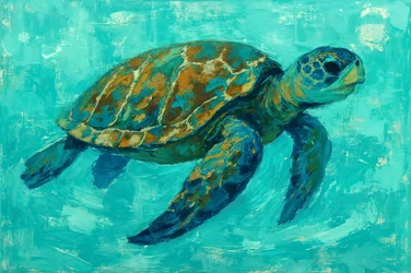 Une tortue de mer nageant