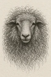 Mouton à laine texturée