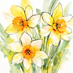Des jonquilles jaunes en fleur