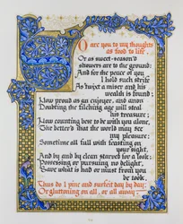 Page de chansons et sonnets de Shakespeare avec illumination