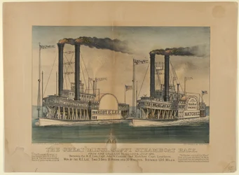 La grande course de bateaux à vapeur du Mississippi - De la Nouvelle-Orléans à Saint-Louis, juillet 1870