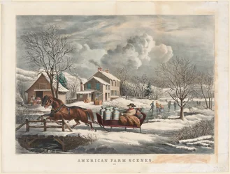 Scènes de ferme américaine, hiver, 1853