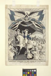 Réception de Washington par les dames en passant le pont de Trenton