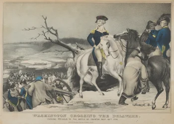 Washington traversant le Delaware - Soirée avant la bataille de Trenton, 25 décembre, ..., 1847
