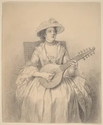 Femme jouant de la cistre