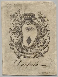 Ex-libris : Armoiries avec inscription de Danforth